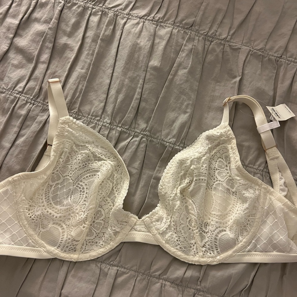Aerie plunge unlined bra white
